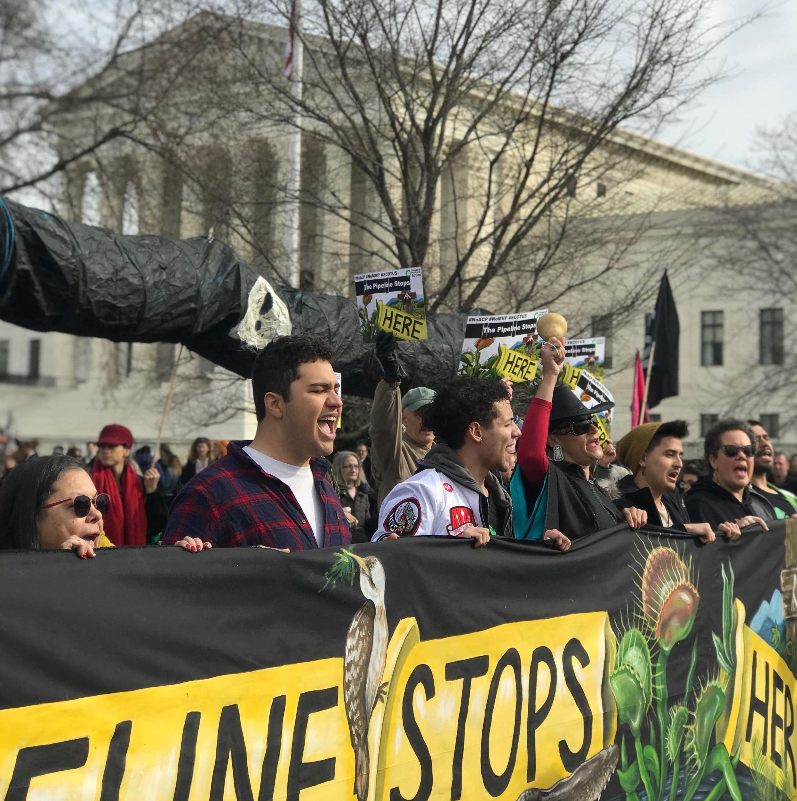 Pipeline fighters and frontline community members rally against